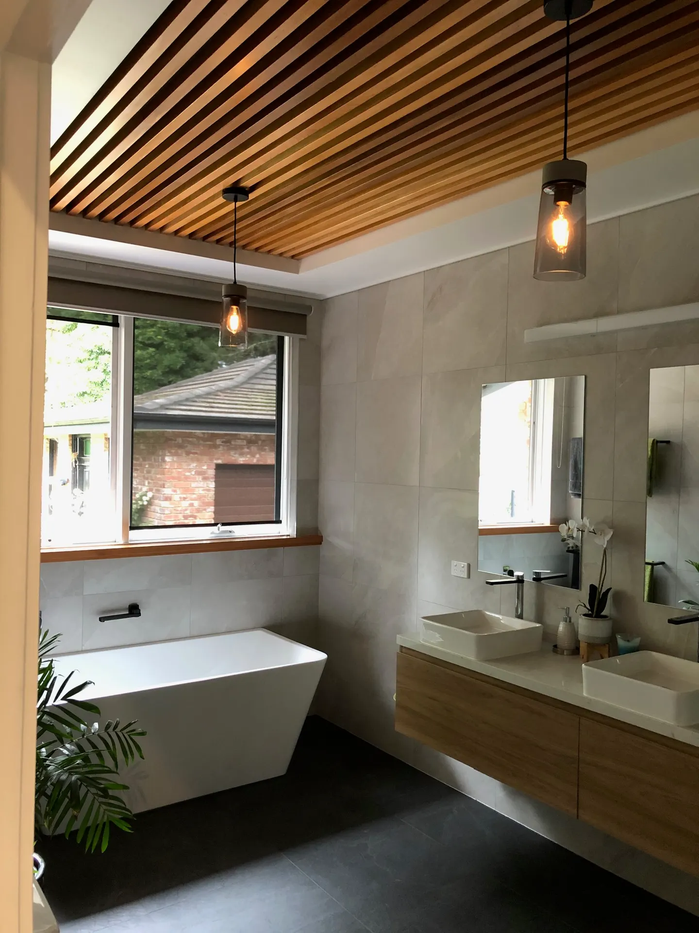 Bathroom pendant lighting installation