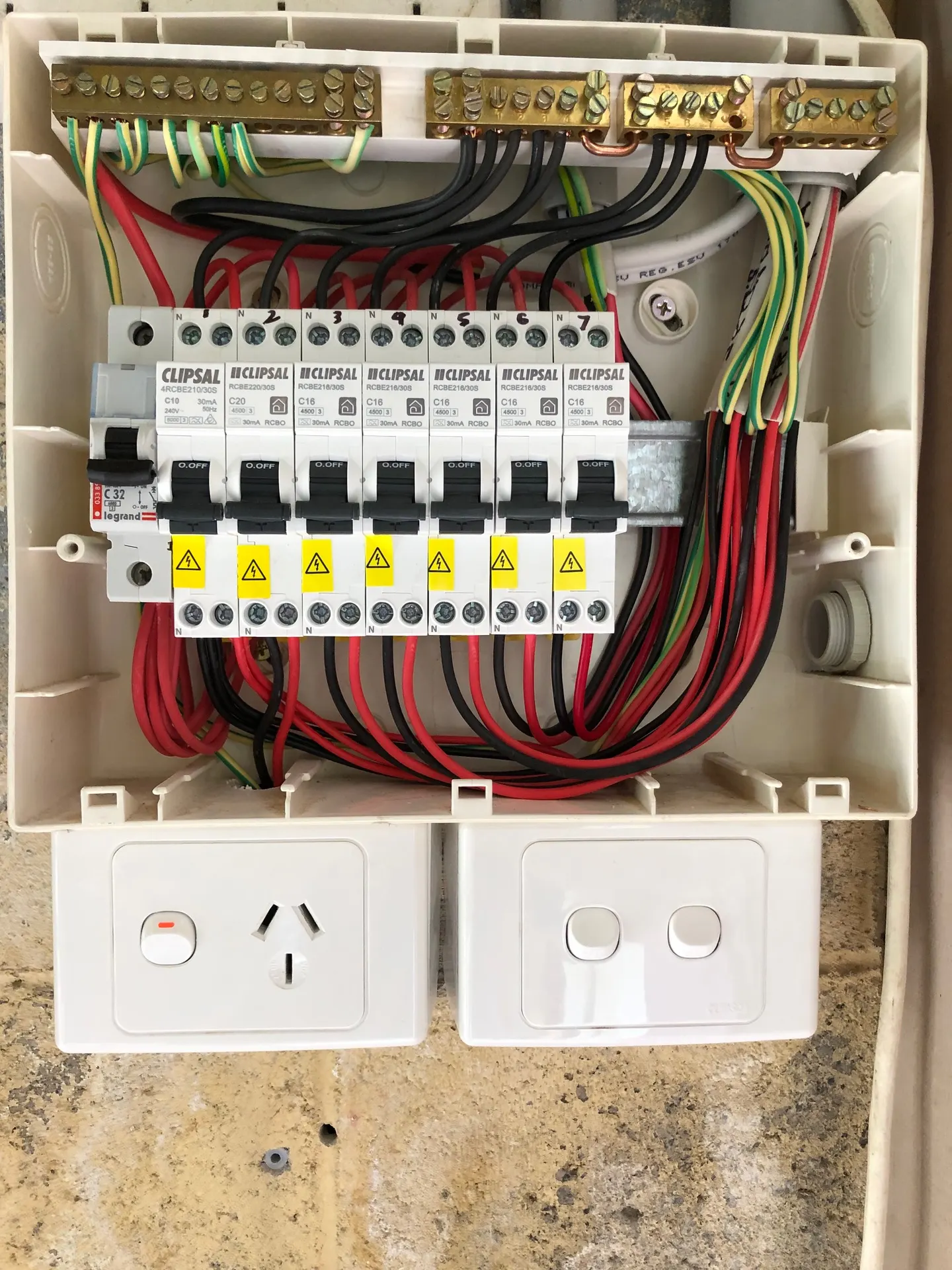 Switchboard upgrade with new safety-switch protected circuits